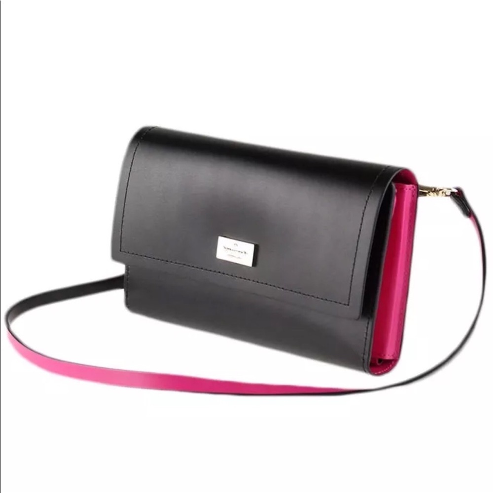 Kate Spade ♠️ Crossbody NEW Black 💗Pink Smooth
